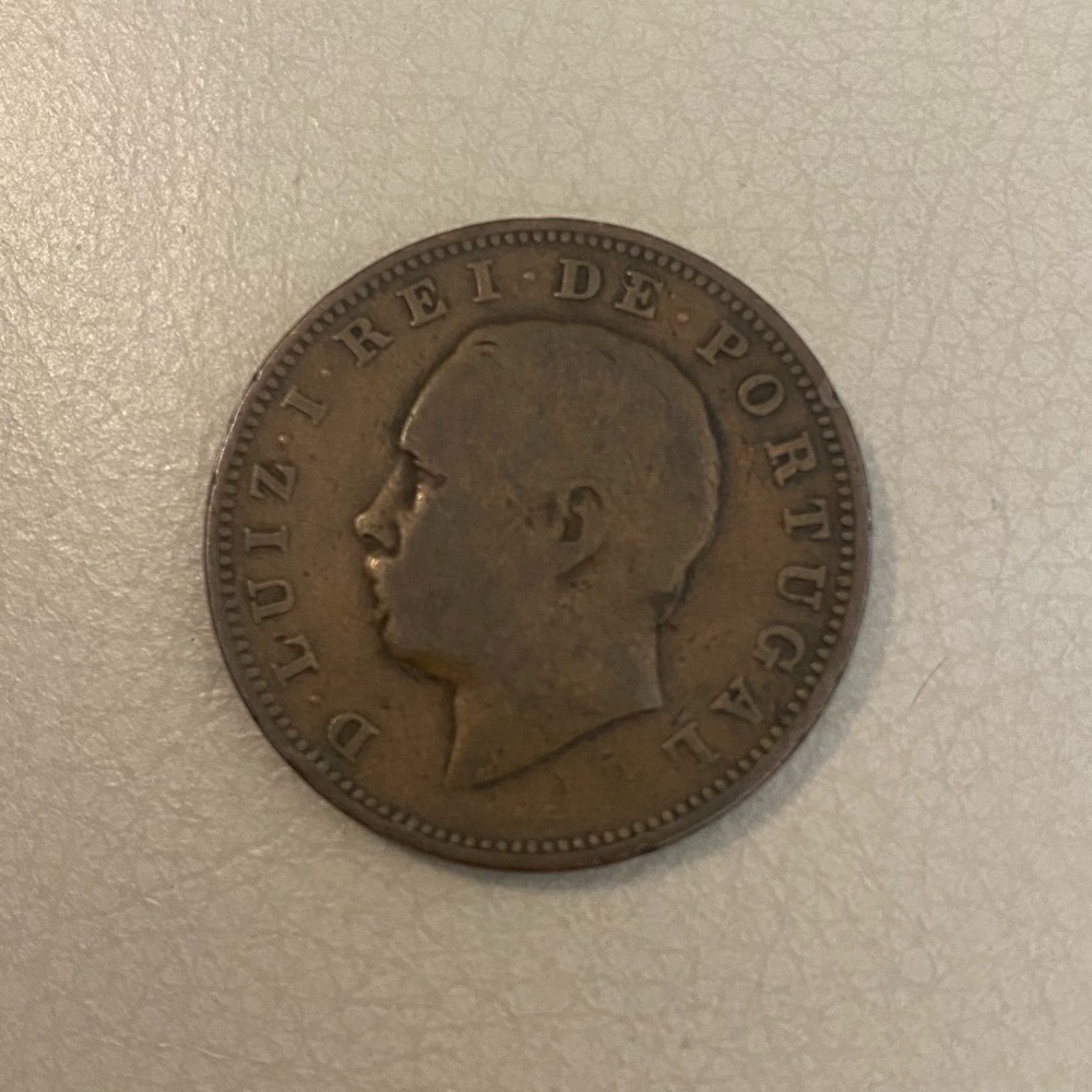 Antique 1883 Portuguese Bronze Coin